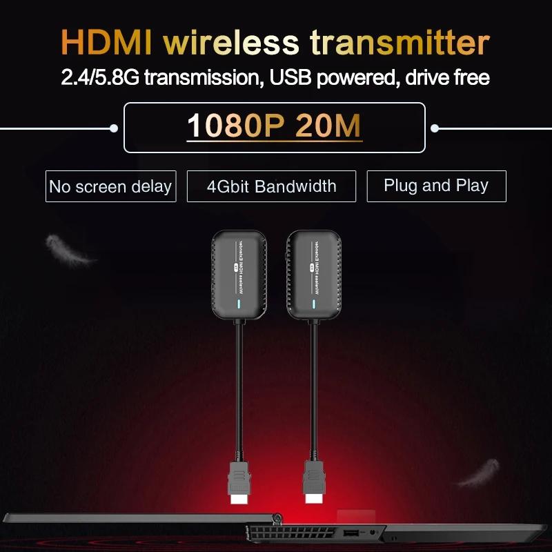 5G wifi HD Wireless HDMI-Compatible Video Transmitter Receiver Extender Display Adapter Dongle for TV Stick Monitor